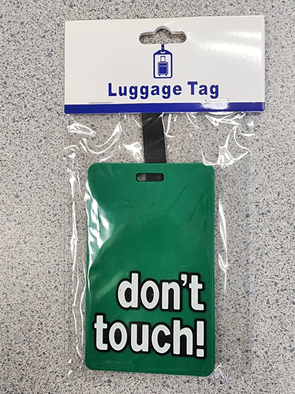 NWT Funny Green Luggage Tag Don't Touch Suitcase Travel Bag ID Identifier Accent